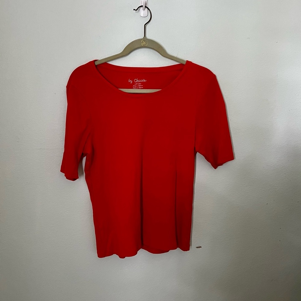 Red cotton top by Chicos size 1 medium